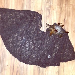 Lace Top with Feather Broach